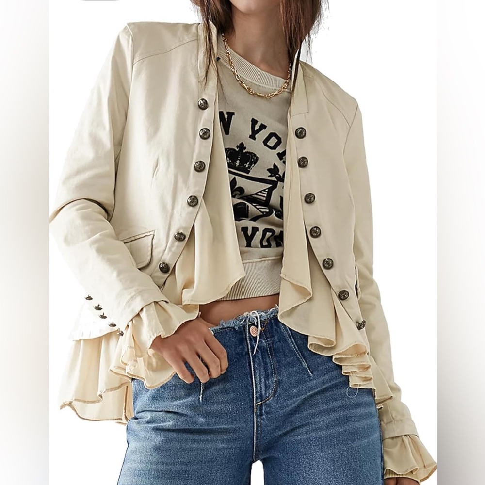 Free People Romantic Ruffles jacket